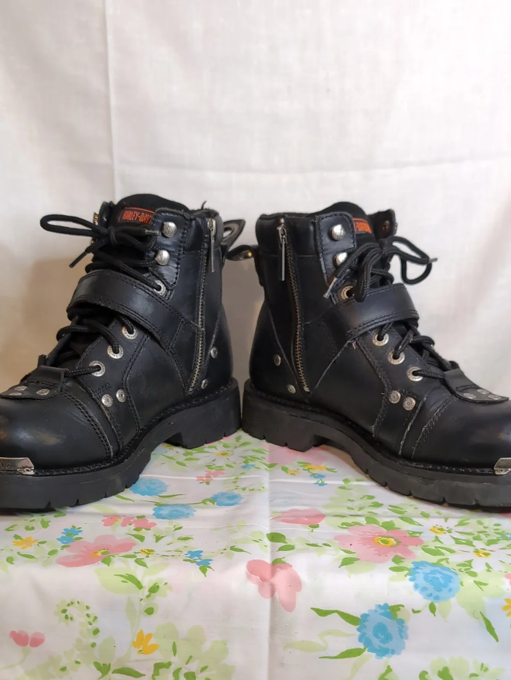 Harley Davidson Brake Buckle Black 6-Inch Motorcycle Boots mens 8